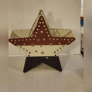 Metal Patriotic Lantern With Stars And Stripes